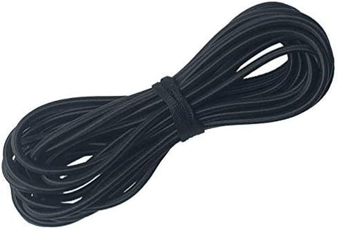 Huouo 1/4" x 25' Elastic Bungee Cord Kayak Stretch String Rope Black Shock Cords