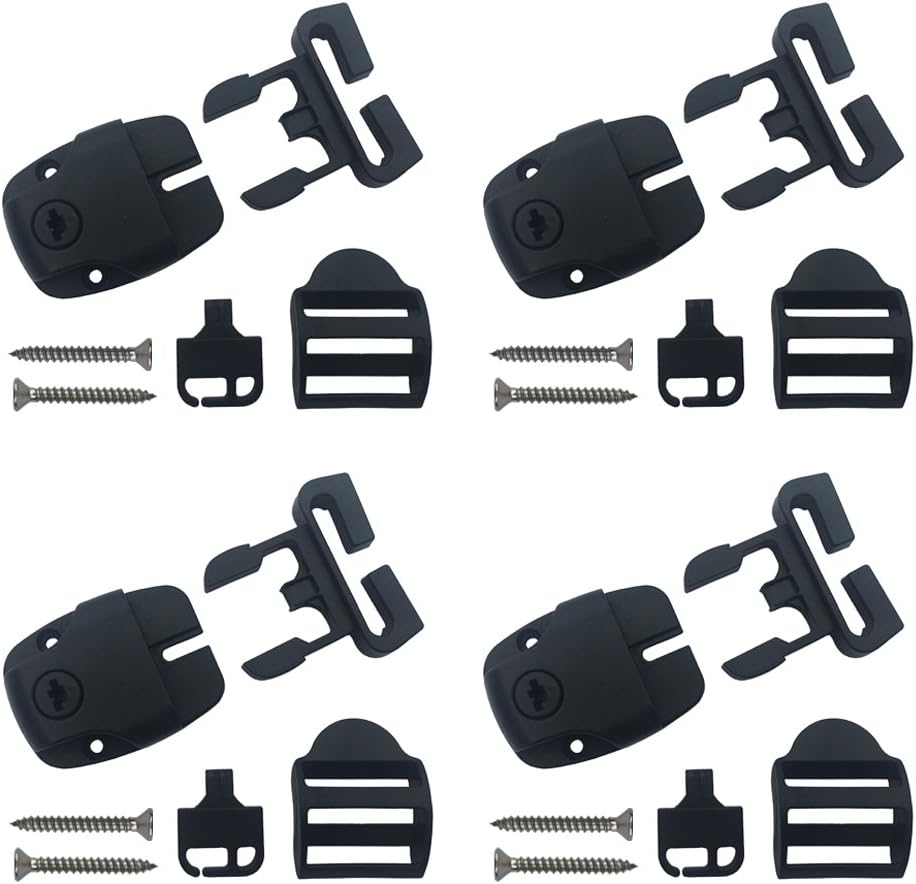 Huouo 4 Set Spa Hot Tub Cover Broken Latch Repair Kit have Slot - Replace Latches Clip Lock with Keys and Hardwares